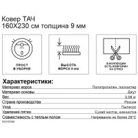Ковер Тач 160x230 см полипропилен 83906_62 цвет бежевый