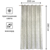 Штора на ленте Диана 200x280 см цвет кремовый