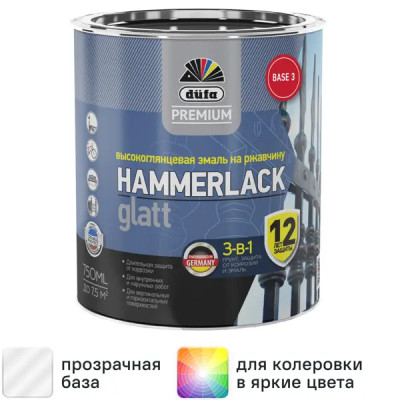 Эмаль по ржавчине Dufa Hammerlack гладкая цвет прозрачный 0.75 л