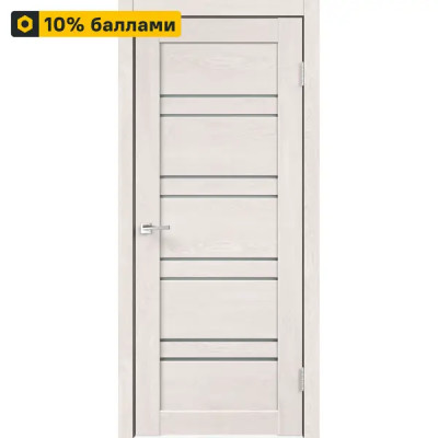 Дверь межкомнатная остекленная без замка и петель в комплекте Лайн 1 70x200 см HardFlex цвет дуб тернер белый