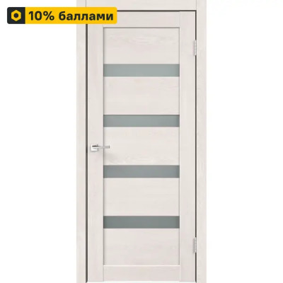 Дверь межкомнатная остекленная без замка и петель в комплекте Лайн 2 80x200 см HardFlex цвет дуб тернер белый