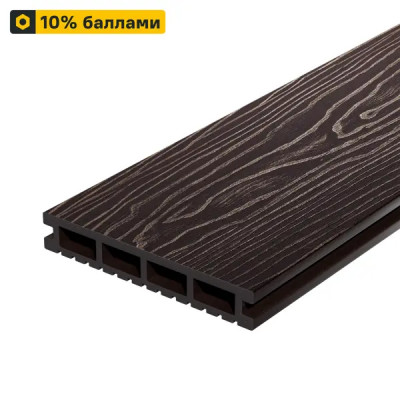 Террасная доска Decking цвет Темный орех 3000x150x24 мм двусторонняя вельвет/структура дерева 0.45 м²