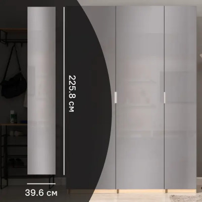 Дверь для шкафа Лион Аша Грей 39.6x225.8x1.6 см ЛДСП цвет серый