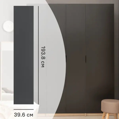 Дверь для шкафа Лион 39.6x193.8x1.6 см ЛДСП цвет графит