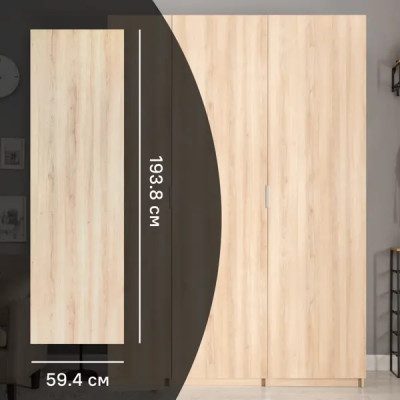 Дверь для шкафа Лион 59.4x193.8x1.6 см ЛДСП цвет дуб комано