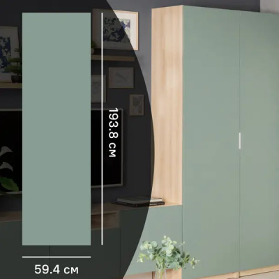 Дверь для шкафа Лион София грин 59.4x193.8x1.8 см ЛДСП цвет зеленый