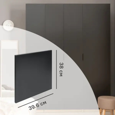 Дверь для шкафа Лион 39.6x38x1.6 см ЛДСП цвет графит