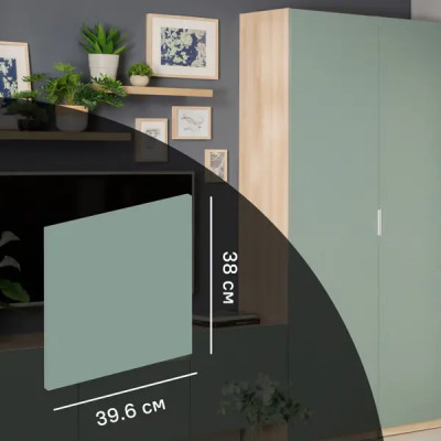 Дверь для шкафа Лион София грин 39.6x38x1.8 см ЛДСП цвет зеленый