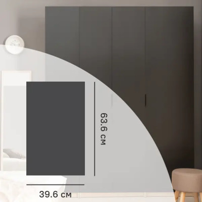 Дверь для шкафа Лион 39.6x63.6x1.6 см ЛДСП цвет графит