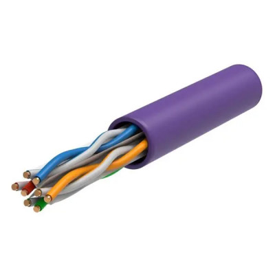 Кабель витая пара ITK U/UTP cat 6 4х2х23 AWG LSZH цвет фиолетовый