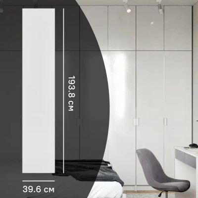 Дверь для шкафа Лион 39.6x193.8x1.6 см ЛДСП цвет белый лак