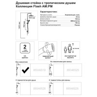 Душевая система AM.PM Flash F079SQ022 3 режима цвет черный матовый