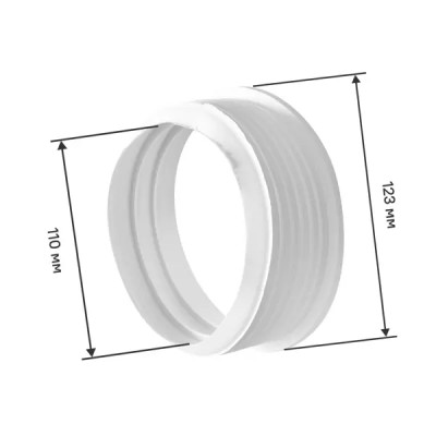Манжета переходная трехлепестковая ДТРД ø110x123 мм цвет белый
