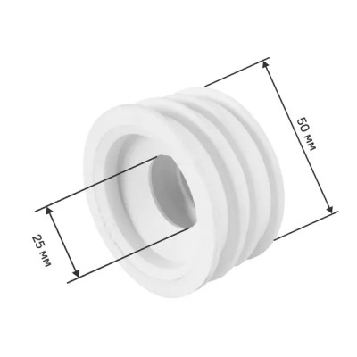 Манжета переходная трехлепестковая ДТРД ø25x50 мм цвет белый