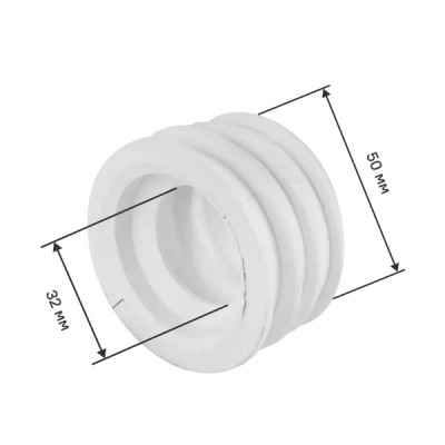 Манжета переходная трехлепестковая ДТРД ø32x50 мм цвет белый