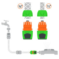 Коннектор для шланга с автостопом Amigo 79811 1/2\