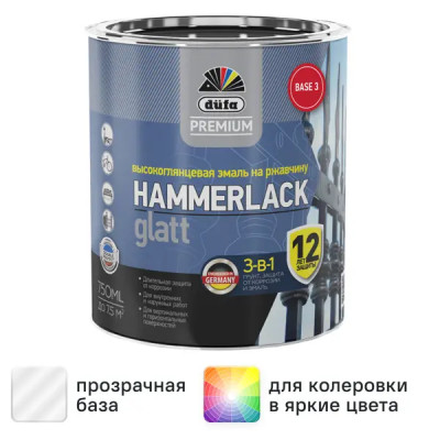 Эмаль по ржавчине Dufa Hammerlack гладкая цвет прозрачный 0.75 л