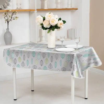 Скатерть Мажор Листья прямоугольная 160x135 см цвет серый