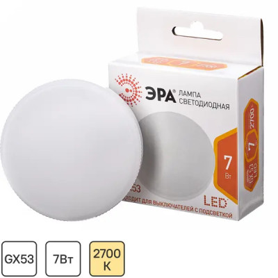 Лампа светодиодная Эра GX-7W-827-GX53 GX53 250 В 7 Вт круг 560 лм регулируемый теплый белый цвет света