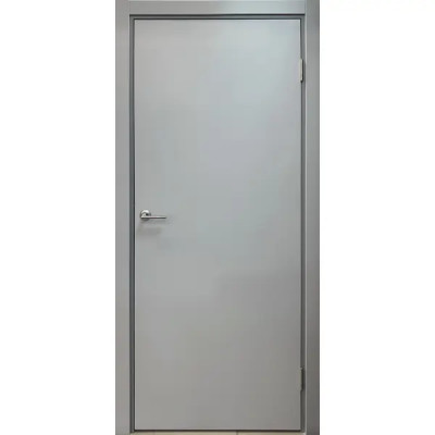 Блок дверной Капель глухой ПВХ Серый 80x200 см (с замком и петлями)
