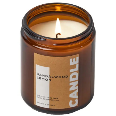 Свеча ароматизированная Sandalwood&Lemon коричневый 9 см