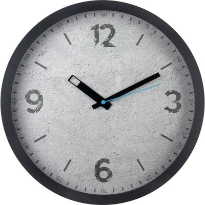 Часы настенные Troykatime Бетон круглые пластик цвет серый/черный бесшумные ø30 см