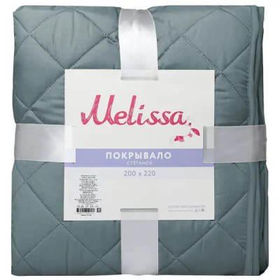 Покрывало Melissa 200x220 см микрофибра стеганая цвет серо-зеленый/коричневый