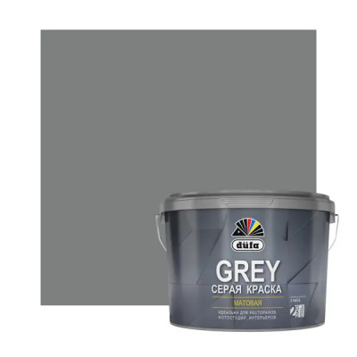 Краска для стен и потолков Dufa моющаяся матовая цвет серый 2.5 л