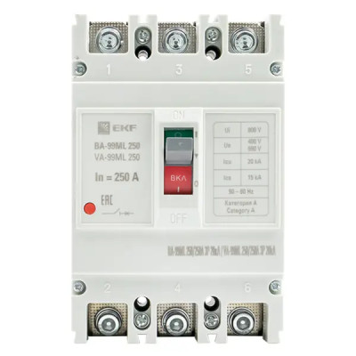 Автоматический выключатель EKF ВА-99МL 3P A250 А 20 кА