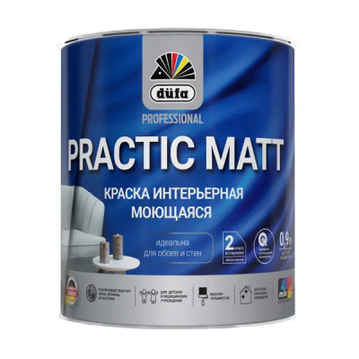 Краска для стен и потолков Dufa Prof Practic Matt матовая цвет белый база Б1 0.9 л