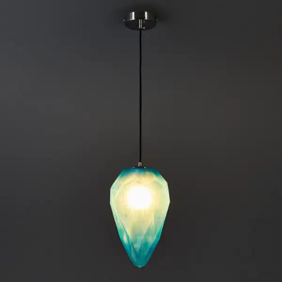 Светильник подвесной Globo 1 лампа 4 м² цвет серебристый/синий