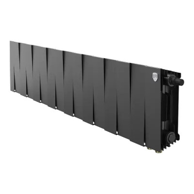 Радиатор Royal Thermo Pianoforte 200/100 биметалл 16 секций нижнее подключение цвет черный