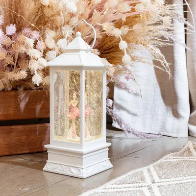 Светильник декоративный Балерина с конфетти 2 светодиода 28 см цвет белый