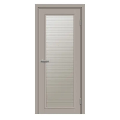Дверь межкомнатная остекленная с замком и петлями в комплекте Лион 60x200 см HardFlex цвет тауп серый