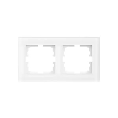 Рамка для розеток и выключателей Lezard Vesna 2 поста горизонтальная цвет белый матовый