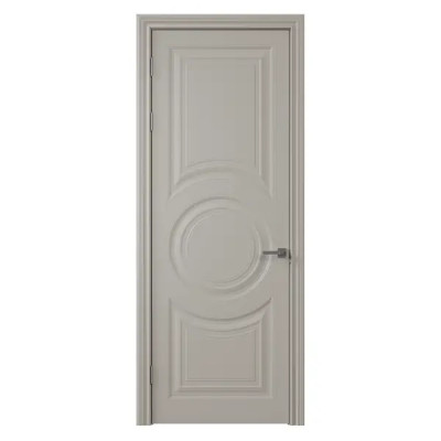 Дверь межкомнатная глухая с замком и петлями в комплекте Ларго 4 80x230 см эмаль цвет тепло-серый