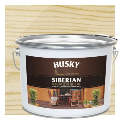 Масло для дерева для наружных работ Husky Siberian сатинированное прозрачное 9 л