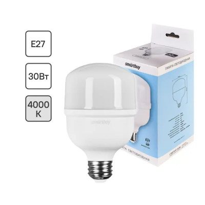 Лампа светодиодная SMARTBUY-HP-30W/4000/E27 E27 220-240 В 30 Вт цилиндр 2400 лм теплый белый цвет света