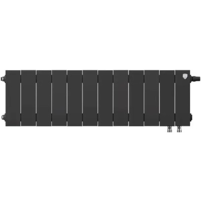 Радиатор Royal Thermo Pianoforte 200/100 биметалл 12 секций нижнее подключение цвет черный