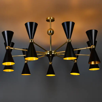 Люстра потолочная Vesper 18 ламп 36 м² цвет золотой/черный
