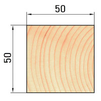 Брусок строганый 50x50x2000 мм хвоя сорт Оптима