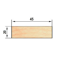Рейка строганая 20x45x2000 мм хвоя сорт Оптима