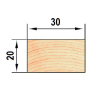 Рейка строганая 20x30x2000 мм хвоя сорт Оптима