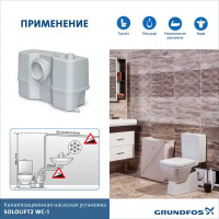 Санитарный насос Grundfos Sololift 2 WC-1 620 Вт 149 л/мин встроенный измельчитель