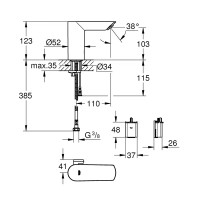 Смеситель для раковины Grohe Bau Cosmopolitan E 36451000 сенсорный цвет хром