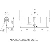 Цилиндр Mottura Champions Pro CP4D464601, 41x10x41 мм, ключ/ключ, цвет матовый никель