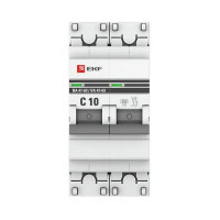 Автоматический выключатель EKF PROxima ВА47-63 2P C10 А 6 кА mcb4763-6-2-10C-pro