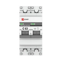 Автоматический выключатель EKF PROxima ВА47-63 2P C63 А 6 кА mcb4763-6-2-63C-pro