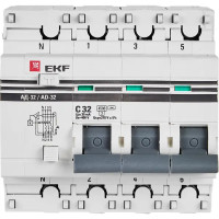 Дифференциальный автомат EKF АД-32 3P N C32 А 30 мА 4.5 кА АС