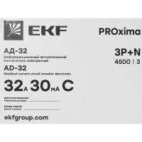 Дифференциальный автомат EKF АД-32 3P N C32 А 30 мА 4.5 кА АС